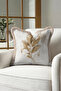 Botanical Leaf Design Fringed Pillowcase-Natural Modern Beige Mink Tassel Throw Pillow Cover - 6