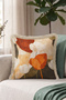 Abstract Floral Fringe Pillowcase - Artistic Floral Bohemian Beige Orange Cream Tassel Throw Pillow Cover - 7