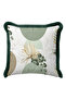 Tropical Palm Leaf Fringed Pillowcase-Botanical Bohemian Green Beige Black Tassel Throw Pillow Cover - 7