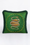 Exotic Snake Figured Velvet Fringed Pillowcase - Ethnic Green Coffee Black Tassel Throw Pillow Cover - 6