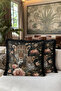 Safari Leopard Floral Exotic Fringe Pillowcase-Wild Jungle Black Mink Tassel Throw Pillow Cover - 4