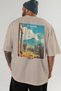Pompei Italy Beige Oversize Country City Back Printed Unisex T-Shirt 100% Cotton Premium - 5