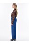 High Waist Denim Trousers Navy Blue - 3