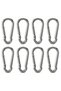 8Pcs 2.3 Inch Galvanized Steel Carabiner Clips, Silver, Spring Snap Hook for Dog Leash, Hammock, Aerial Yoga, Gym Pulldown Attachment, Exercise Machine, Heavy Duty