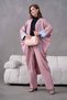 Women's Pearl Detailed Linen Kimono Top and Bottom Set - 4