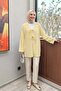 Patterned Long Kimono 2374 - Yellow - 2