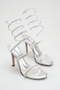 Women's Stoned Spiral Ankle Wrap Evening Dress High Heeled Sandals Shoes - 4