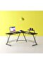 L Shaped Gaming Table with Computer Desk Corner Workstation Design | Space Saving PC Gaming Desk for Laptop Setup | Modern Home Office Study Writing Table with Spacious Surface & Durable Fram - 2