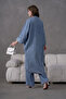 Women's Pearl Detailed Denim Kimono Cardigan Bottom-Top Set - 8