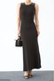 Women's Crew Neck Stoned Cotton Long Dress