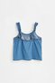 İşlemeli denim top - 2