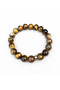 Leyan Doğaltaş 10 mm Tiger's Eye Natural Stone Bracelet – Unisex Flexible String Bracelet - 3