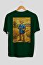 Vincent Van Gogh Oversize Back Printed Green T-Shirt Unisex 100% Cotton Premium Design Streetwear
