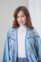 Women's Bat Sleeve Denim Kimono Cardigan and Denim Pants Top and Bottom Set - 4