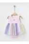 Baby Girl Floral Tulle Snap-On Dress Birthday Special Occasion Dress 100% Cotton (Tight Fit)