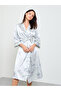 Grey Satin 3/4 Sleeve Robe - 2