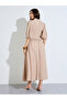 Beige Lace Trim A-Line Maxi Dress - 5