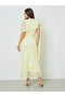 Yellow Floral Embroidered Sheath Maxi Dress - 5