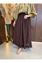Zena Lace Detailed Lined Skirt |   Brown - 2