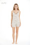 Women's Zebra Patterned 95% Viscose Strap Shorts Set - 2