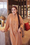 Salmon Half Buttoned Sleeves Elasticated Skirt Layered Dress - 3
