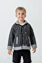1-5 Years Old Boy's Gingham Cardigan with Velsofl on the Inside 23209 - 3