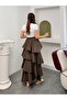 Women's Tensel Modal Fabric Layered Ruffled Maxi Skirt - 51932 - 7