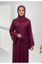 Dantil Burgundy Abaya with Nida inner lining-846 - 2