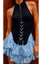 Imported Fabric Jen Detail Polka Dot Patterned Corset Detailed Design Balloon Dress - 2