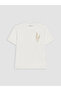 White Embroidered Soft Touch Women's T-Shirt - 5
