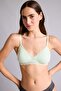 100% Cotton Lace Detailed Detachable Cap Detachable Pads Non-Wired Mint Green Bralet G7762Ax2 - 3