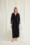 Black Long Dressing Gown, Women's Lace Viscose One-Piece Dressing Gown, Gauzy Robe Sleepwear, Stylish Sleepwear, Black Luxury Dowry Dressing Gown - 4