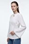 Women's Long Sleeve Shirt with Tie Detail - 2