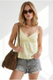 Women's Yellow Strappy Embroidered Double-Breasted Blouse Blz-19003435 - 2