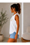 Women's Printed Athlete Crew Neck Cotton Sleeveless Basic T-Shirt Casual Summer Blouse - 3