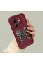 Infinix Smart 8/8 Pro Compatible Case Camera Protector Claret Red Silicone Couple Phone Case Bow Tie Pattern - 2