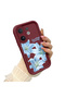 Vivo V60 Compatible Case Camera Protector Burgundy Silicone Couple Phone Case Flower Pattern - 2