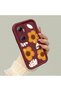 Infinix Hot 20 Compatible Case Camera Protector Claret Red Silicone Couple Phone Case Floral Pattern - 2