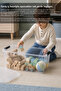 4-Piece Toy Organizing Box - Storage for Items with Locking Lid Baby Room Organizer 30Lt Transparent - 4