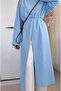Poplin Fabric High Collar Oversize Slit Long Abaya Tunic