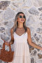 Ecru Thin Strap Crinkle Maxi Dress - 2