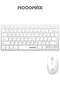 Wireless Keyboard and Mouse Combo, English Arabic Layout, Bluetooth & 2.4GHz Connectivity, White
