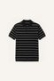 Standard Fit Short Sleeve Striped Black Polo Knitwear T-Shirt H8969Ax26Au