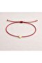 Baroque Pearl Look and Gold Clover Figured Red String Bracelet Set - 3