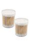 300Pcs Wooden Cotton Buds Bamboo Cotton Swabs Double-Ended-White in Round Plastic Container