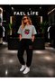 Unisex Wide-Let T-Shirt and Sweatpants Set with Cherry Ribbon Print