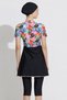 Young Girl's Short Sleeve Semi-Closed Hijab Swimsuit 6649 Black04 - 5