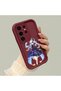Samsung Galaxy S25 Ultra Compatible Case Camera Protector Burgundy Silicone Couple Phone Case Cat Pattern - 2