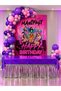 Manifest Birthday Party Decoration Set Pink Purple Concept Canvas Banner 100X180 cm Bird-Eyed Banner Table Skirt Balloon Decoration Set Dream Concept - 3