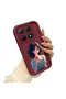 Mi 15t Compatible Case Camera Protector Burgundy Silicone Couple Phone Case Girl Pattern - 2